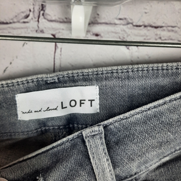 Loft Gray Light Wash Raw Denim Jeans - Picture 7 of 12
